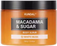 Kundal Macadamia & Sugar Body Scrub – telový peeling 550 g, White Musk