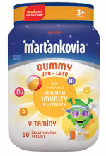 Walmark Marťankovia Gummy Jar - Leto želatínové tablety, príchuť čučoriedka, citrón, jahoda, mandarínka 50 ks