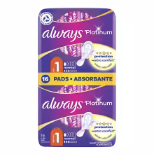 ALWAYS Platinum Normal veľ.1 Hygienické vložky s krídelkami 16 kusov