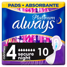 ALWAYS Platinum Ultra Night Hygienické vložky s krídelkami 10 ks