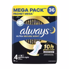 ALWAYS Secure Night Ultra Hygienické vložky 36 kusov