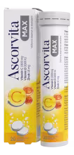 Ascorvita MAX šumivé tablety Vitamín C D a zinok 20 ks