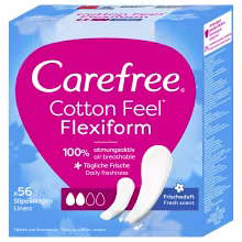 Carefree Slipové vložky Cotton Feel Flexiform 56 ks