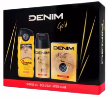 Denim Gold - voda po holení 100 ml + dezodorant v spreji 150 ml + sprchový gél 250 ml