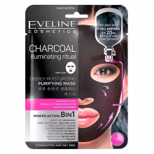 EVELINE Charcoal Hydratačná pleťová textilná maska s uhlím 20 ml