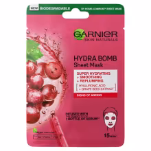 GARNIER Skin Naturals Hydra Bomb Textilná maska s výťažkom z hrozna 28 g
