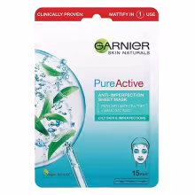 GARNIER Skin Naturals Pure Active Textilná maska Tea Tree 28 g