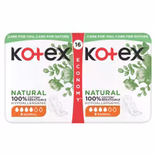 KOTEX Natural Dámske hygienické vložky Normal 16 kusov