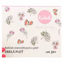 KVITOK Starostlivosť o zrelú pleť 30+ Čistiaci olej 30 ml + Kvetinová voda 30 ml + Denný krém 15 ml + Nočný krém 15 ml Darčekové balenie