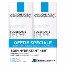 La Roche Posay Súprava pleťových krémov Sensitive Riche Soin Hydratant 2 x 40 ml