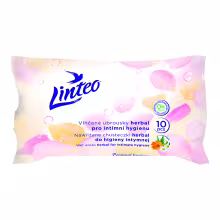 LINTEO Vlhčené obrúsky intímne 1-vrstvové 10 kusov