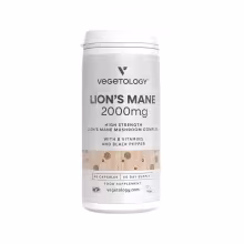 Vegetology Vegan Lion's Mane (Korálovec ježatý) 2000 mg + B-Komplex, 60 kapsúl