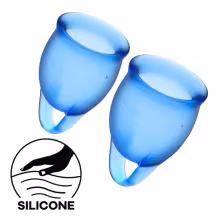 Menštruačné kalíšky SATISFYER FEEL CONFIDENT MENSTRUAL CUP modré