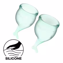 Menštruačné kalíšky SATISFYER FEEL SECURE MENSTRUAL CUP svetlo zelené