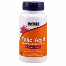 NOW Foods Folic Acid 800 mcg with Vitamin B-12