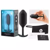 b-Vibe Snug Plug 3 - dvojitý guľôčkový análny kolík (180 g, čierny)