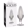 Icicles No. 26 - kužeľovitý, sklenený análny kolík (priehľadný)