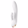 Satisfyer Double Flex - vibrátor s dráždiacim ramienkom na klitoris ovládaný aplikáciou (biely)