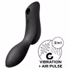 Satisfyer Curvy Trinity 2 - vibrátor s tlakovými vlnami 2v1 - čierny