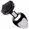 Booty Sparks Black Rose - hliníkový análny kolík (strieborno‑čierny)