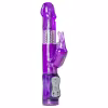 Easytoys - vibrátor s rotujúcimi guličkami a stimulátorom klitorisu - fialový