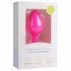 Easytoys - análny kolík s bielym kameňom - stredný - ružový