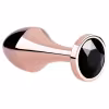 Rosy Gold - análny kolík - s čiernym kamienkom - rosegold